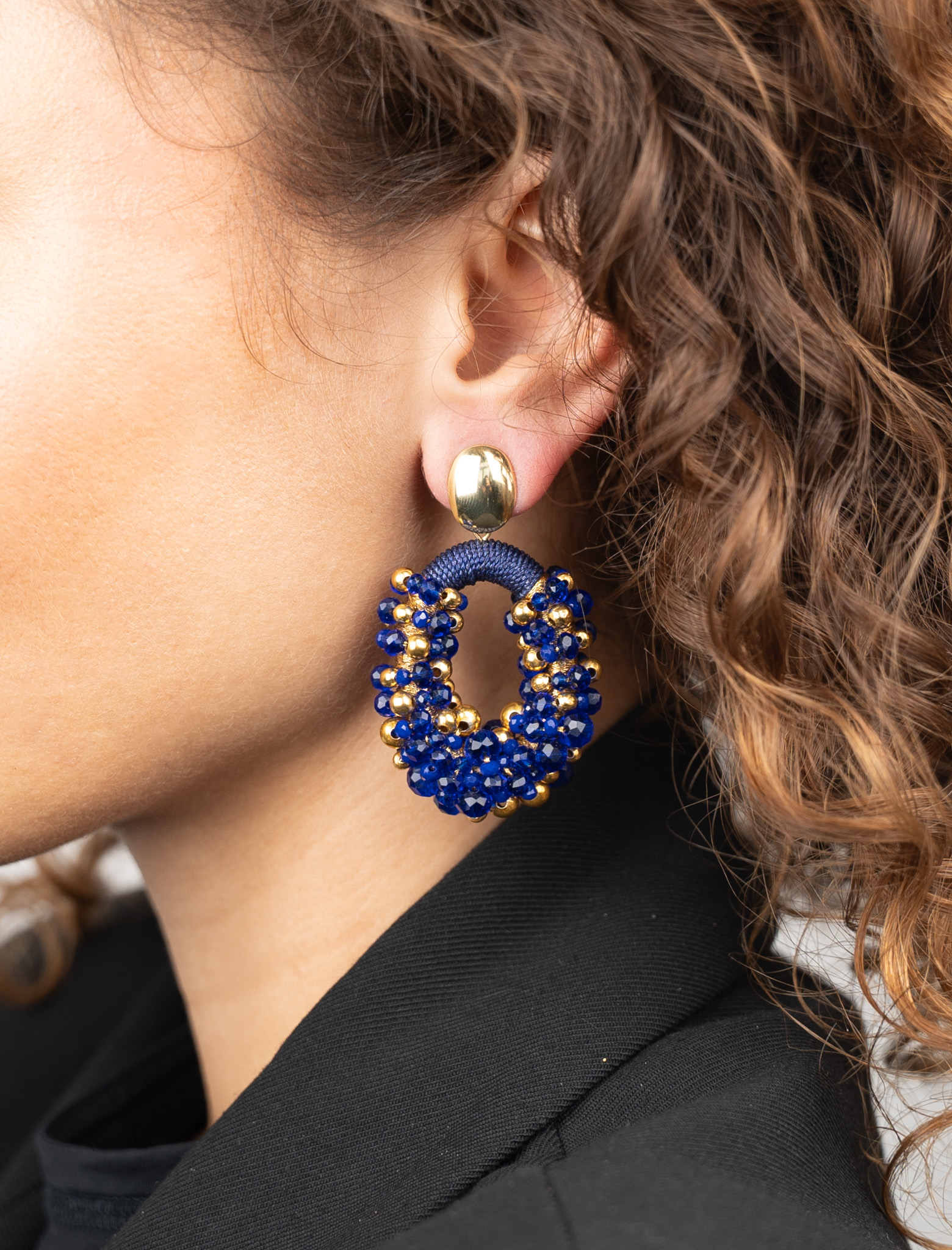 Blue Earrings Combi Oval M Irregular Stones Ophelialott-theme.productDescriptionPage.SEO.byTheBrand
