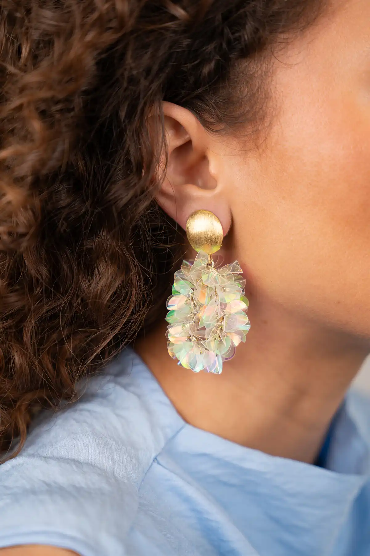 Holo Oorbellen Sas Sequin Oval M Clip