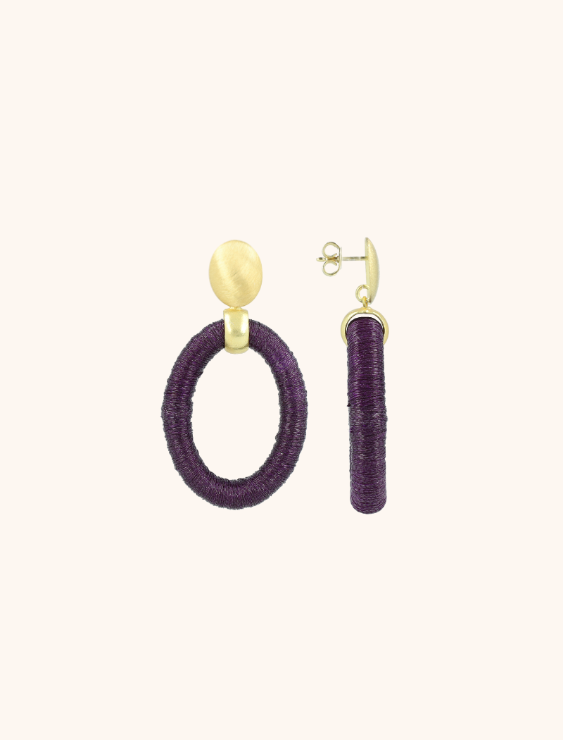 Deep Purple Earrings Faye Oval S