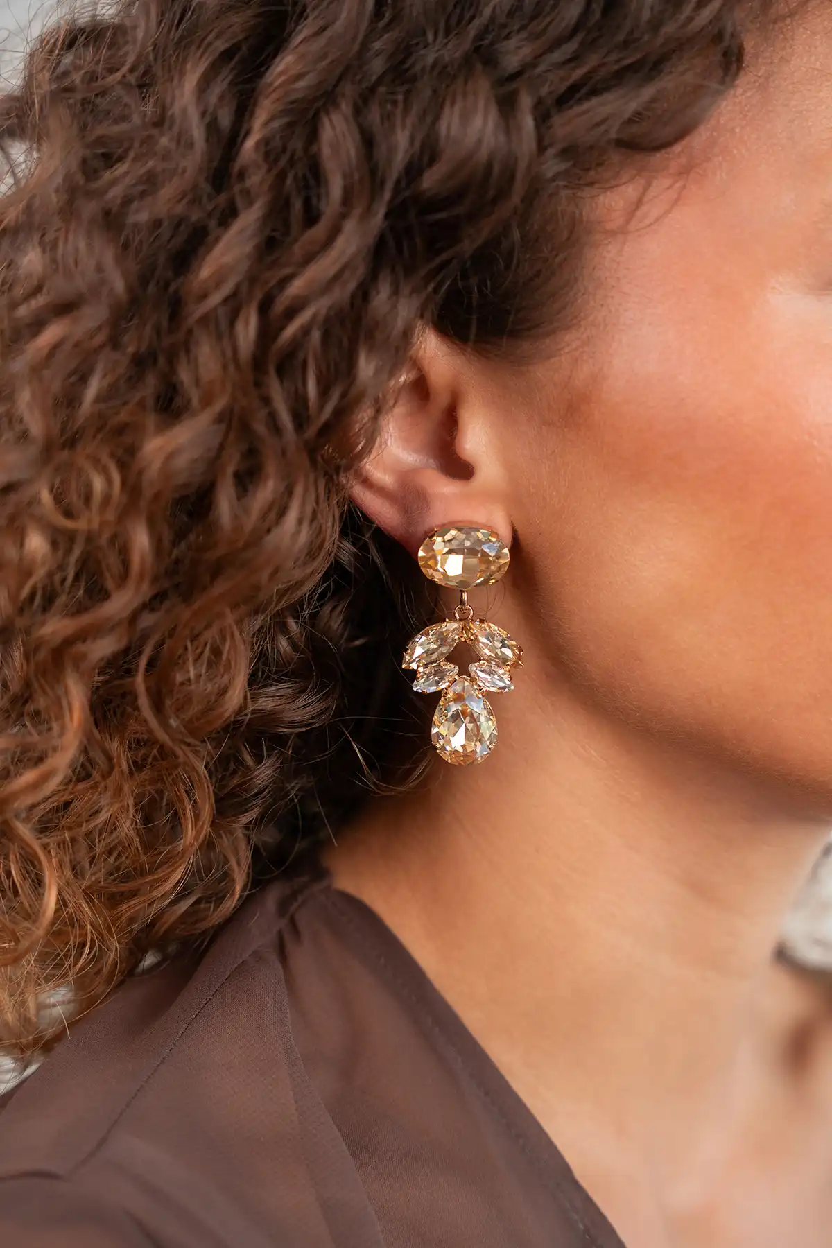 Goudkleurige Oorbellen Joni Flower Drop M