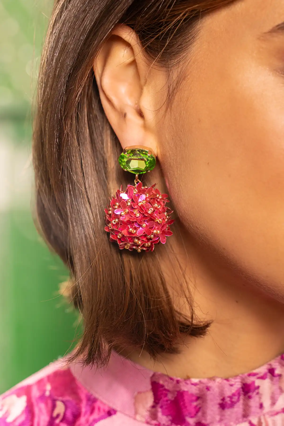 Fuchsia Earrings Daisy Globe L Flower Strasslott-theme.productDescriptionPage.SEO.byTheBrand