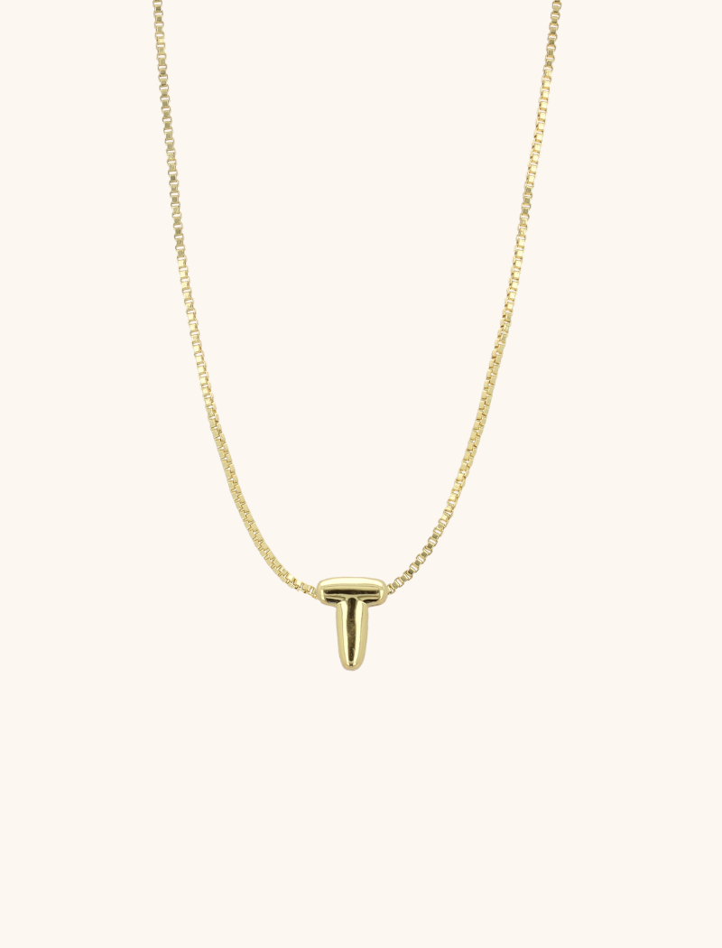 Gold Necklace Mini Initial