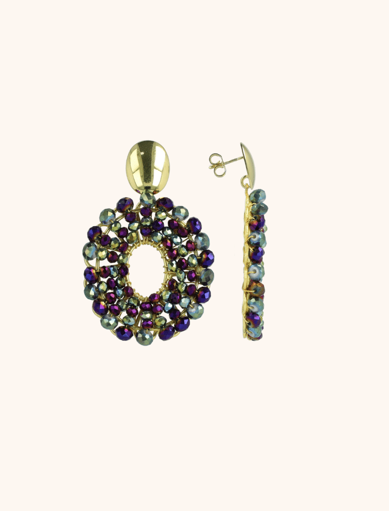 Metallic Groen Paarse Oorbellen Mia Ovaal Slott-theme.productDescriptionPage.SEO.byTheBrand