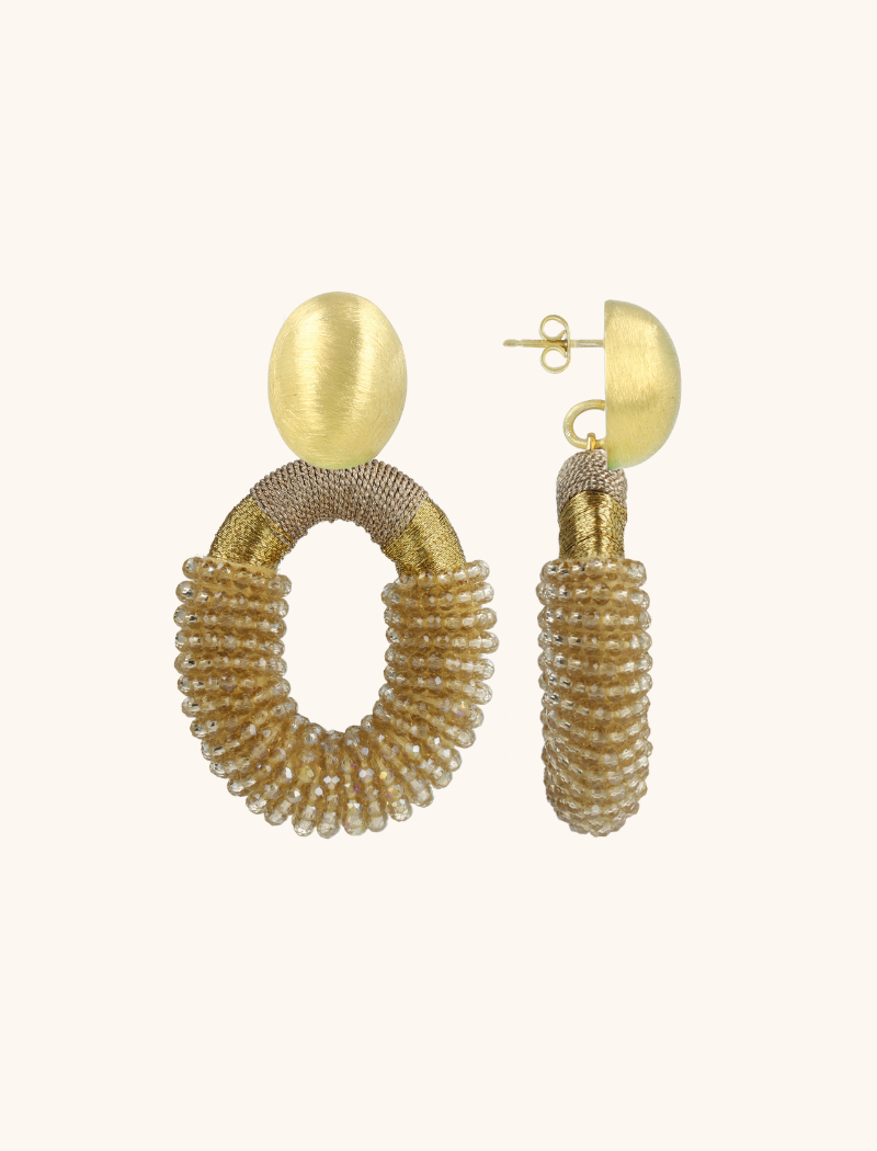 Champgne Ohrringe Yara oval L