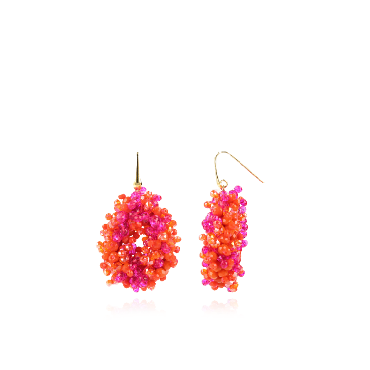 Mixed Fuchsia Earrings Louise Glassberry Drop S Double Stones Tonal