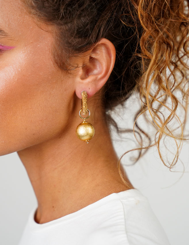 Gold colored Earrings Lulu Creole XS Ball