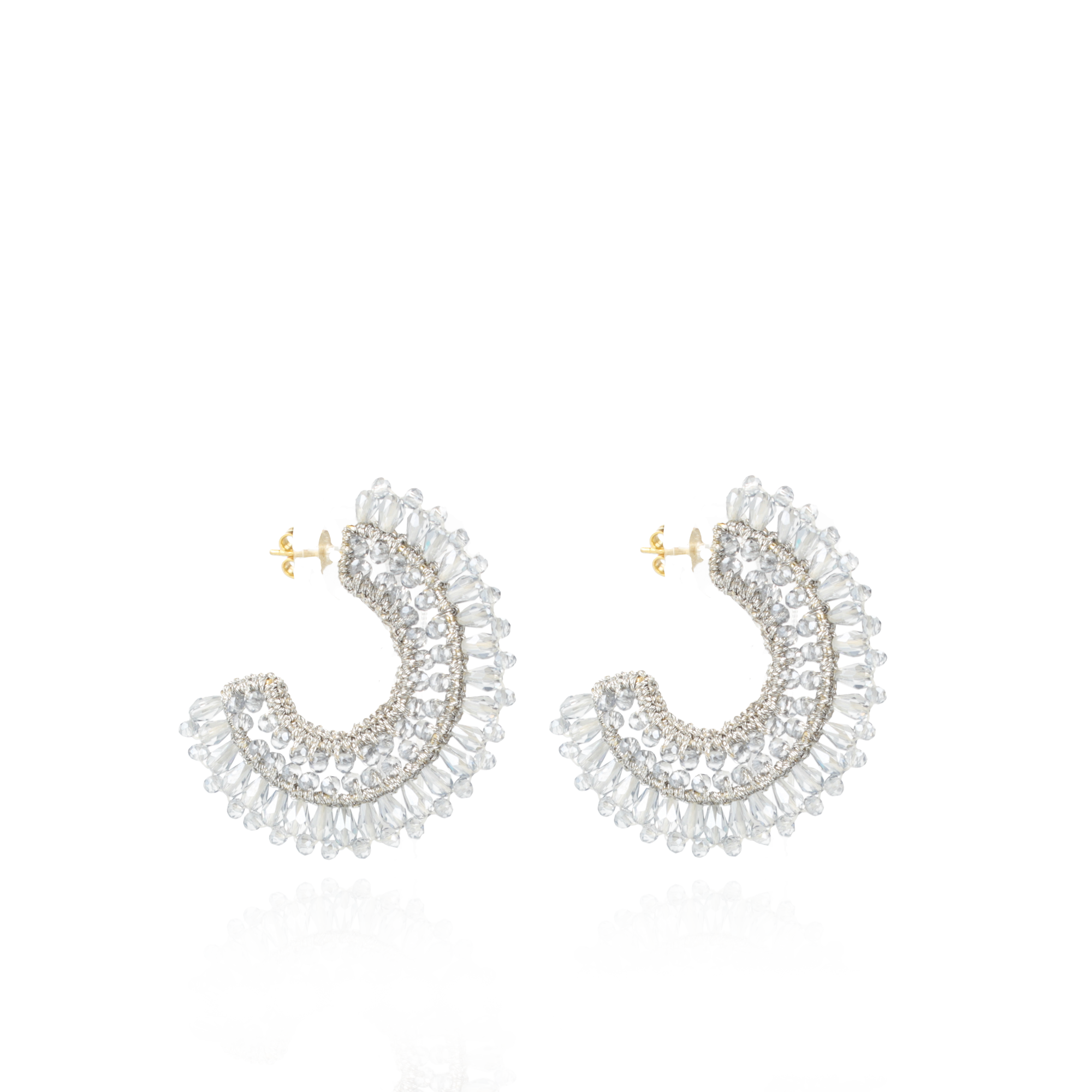 Ijs Blauwe Oorbellen Silk Creole M