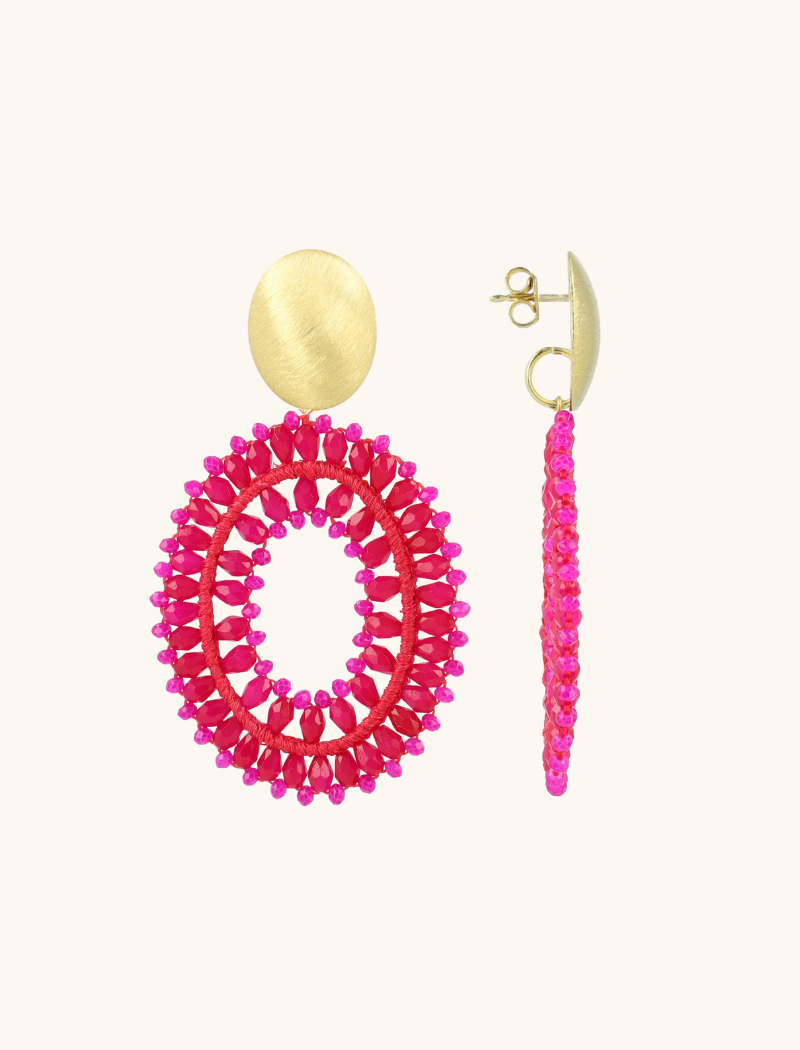 Fuchsia Oorbellen Noa Ovaal Dubbel Llott-theme.productDescriptionPage.SEO.byTheBrand