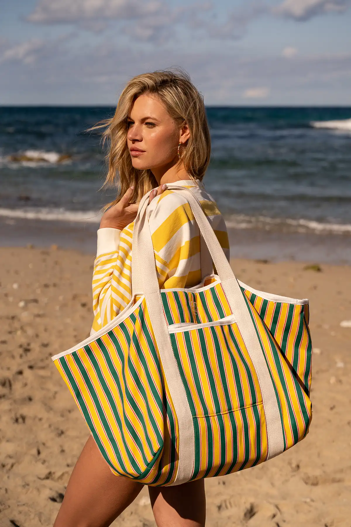 Striped Tote Bag L