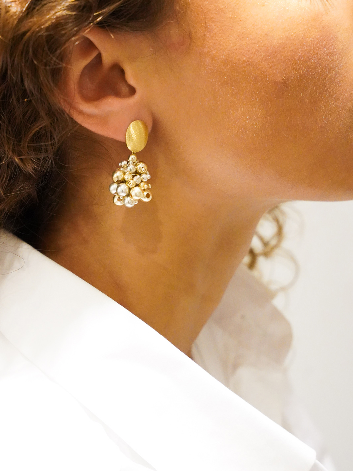 Pre-Order Gold-coloured Earrings Amy Irregular Double Stones Cone Slott-theme.productDescriptionPage.SEO.byTheBrand