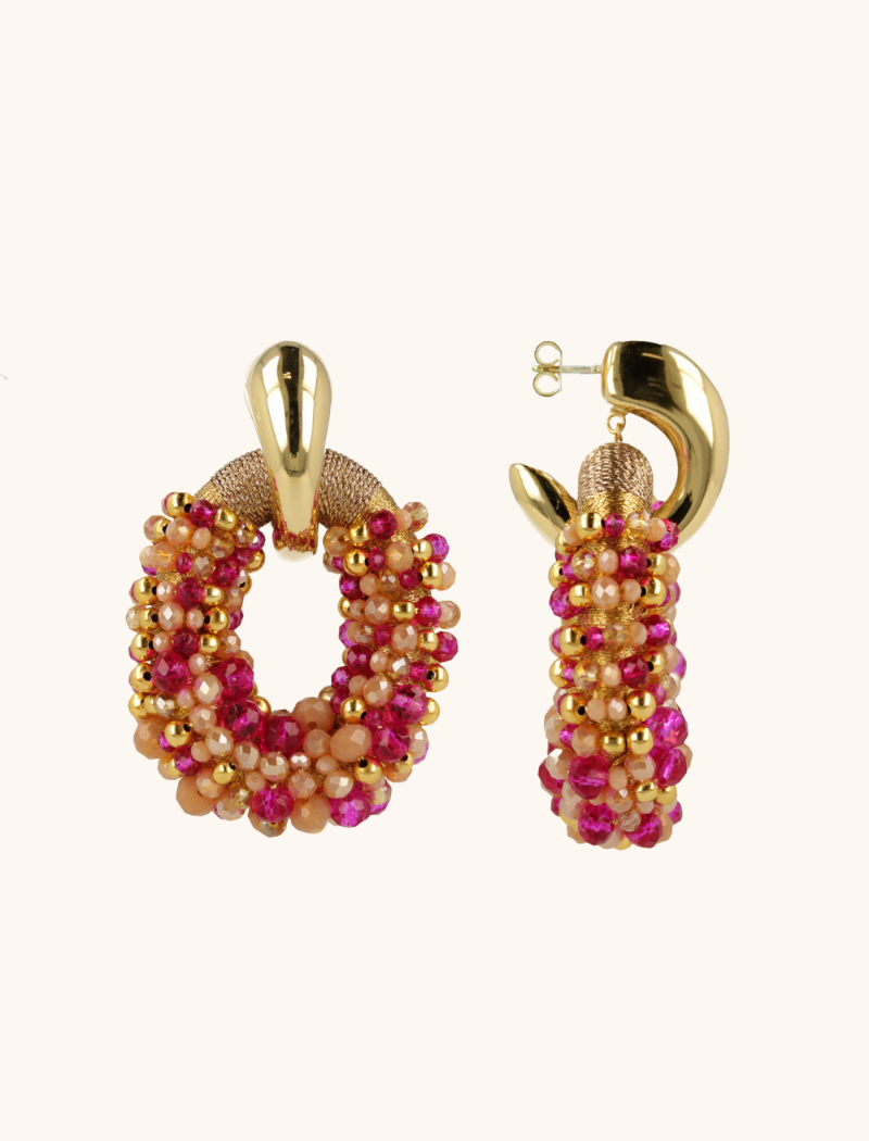 Fuchsia Tangerine Earrings Ophelia Combi Oval L