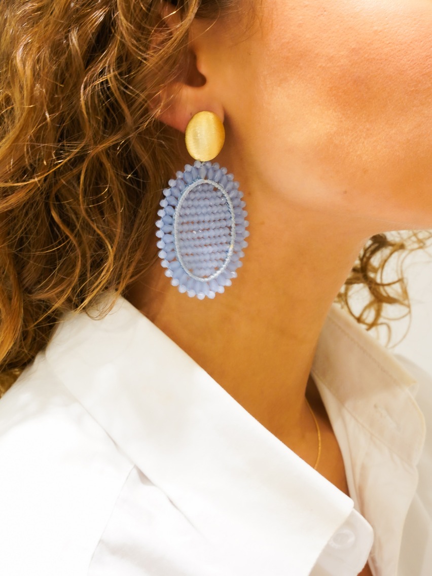 Baby Blue Earrings Do Oval