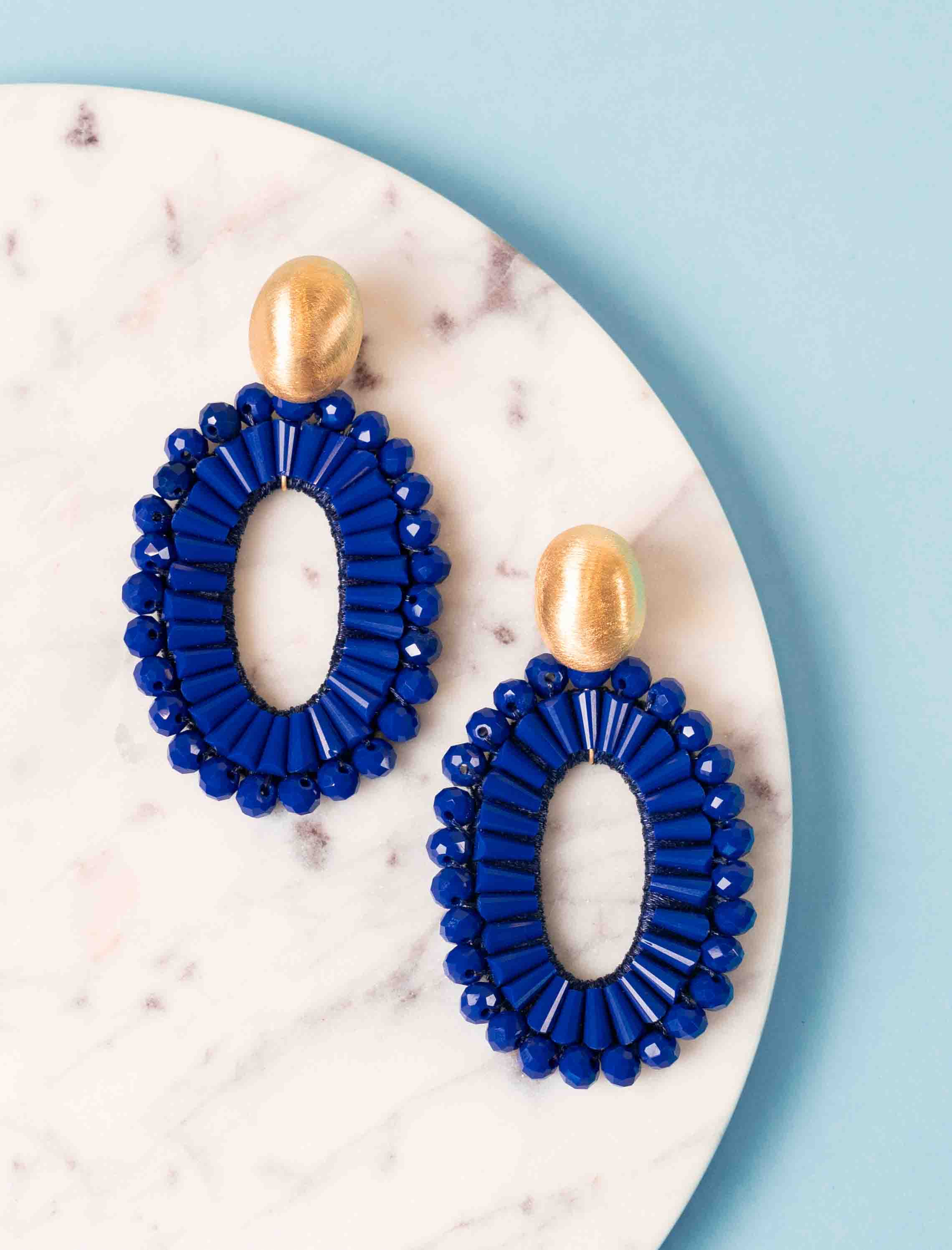 Blue Earrings Open Oval Double Beads Ann-Marylott-theme.productDescriptionPage.SEO.byTheBrand