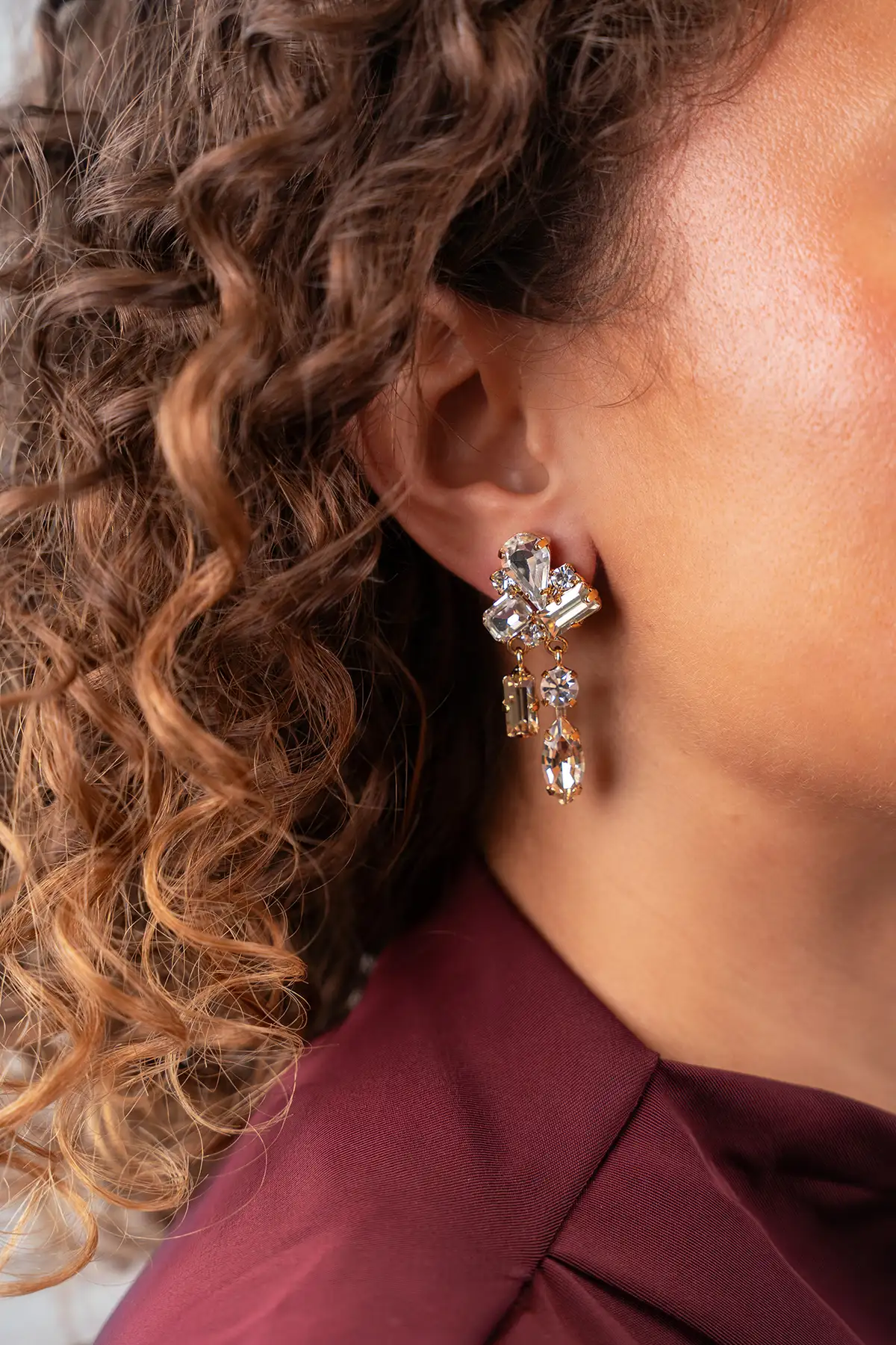 Kristallen Oorbellen Different Stones Two Elements Anna