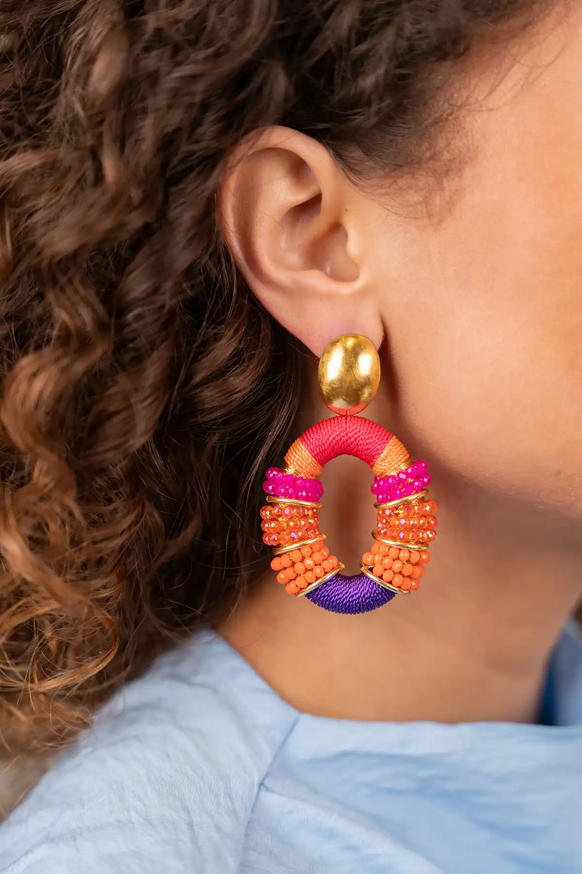 Fuchsia Earrings Elle Combi Oval Deluxe Llott-theme.productDescriptionPage.SEO.byTheBrand