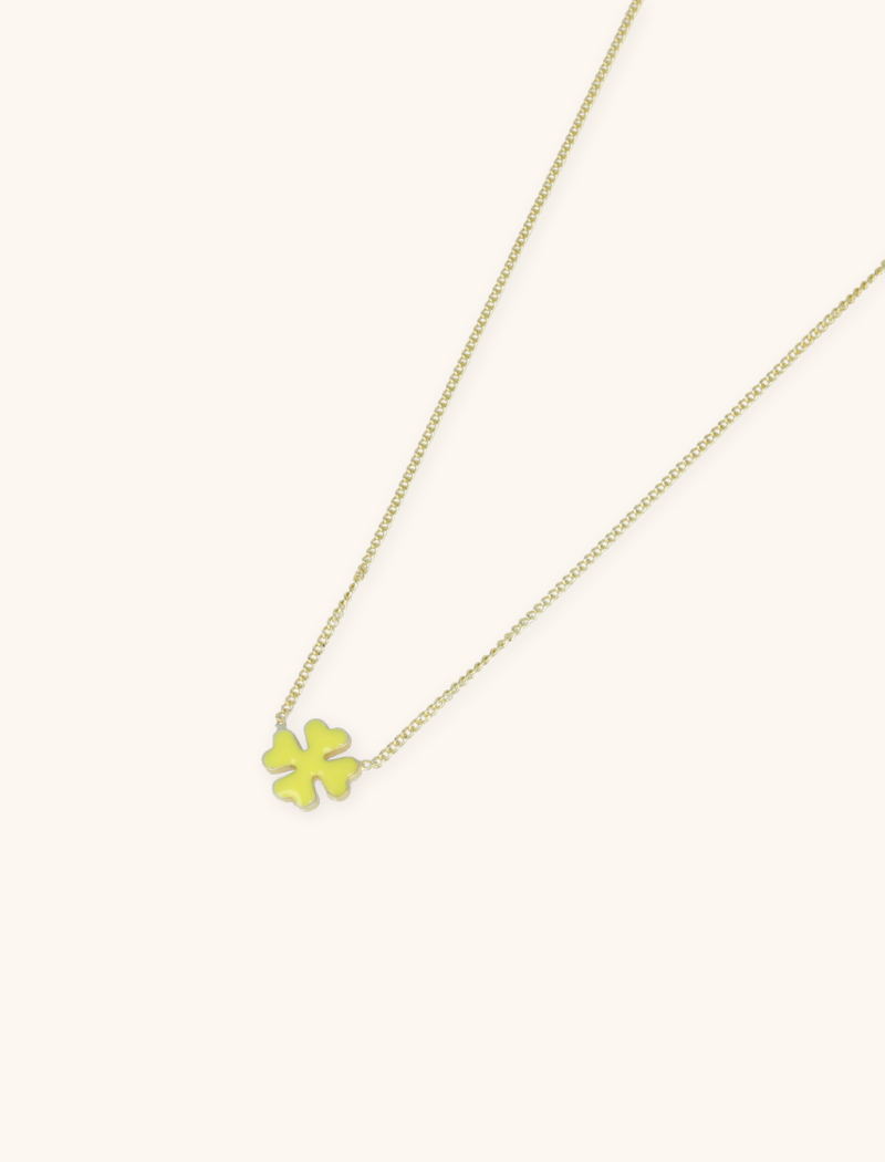 Symbol necklace clover yellow