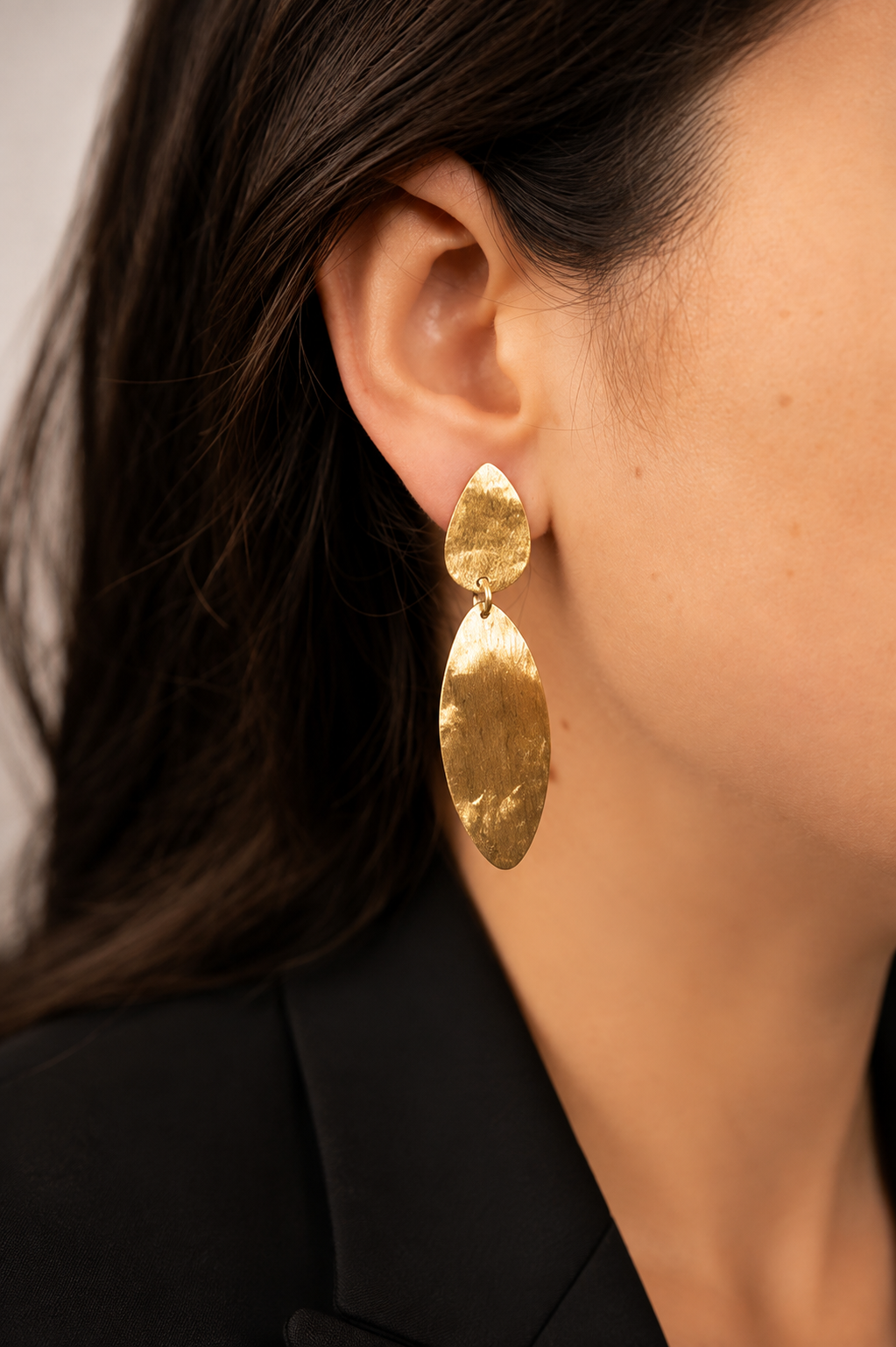 Brass - Gold Stone Shape Double Brushed