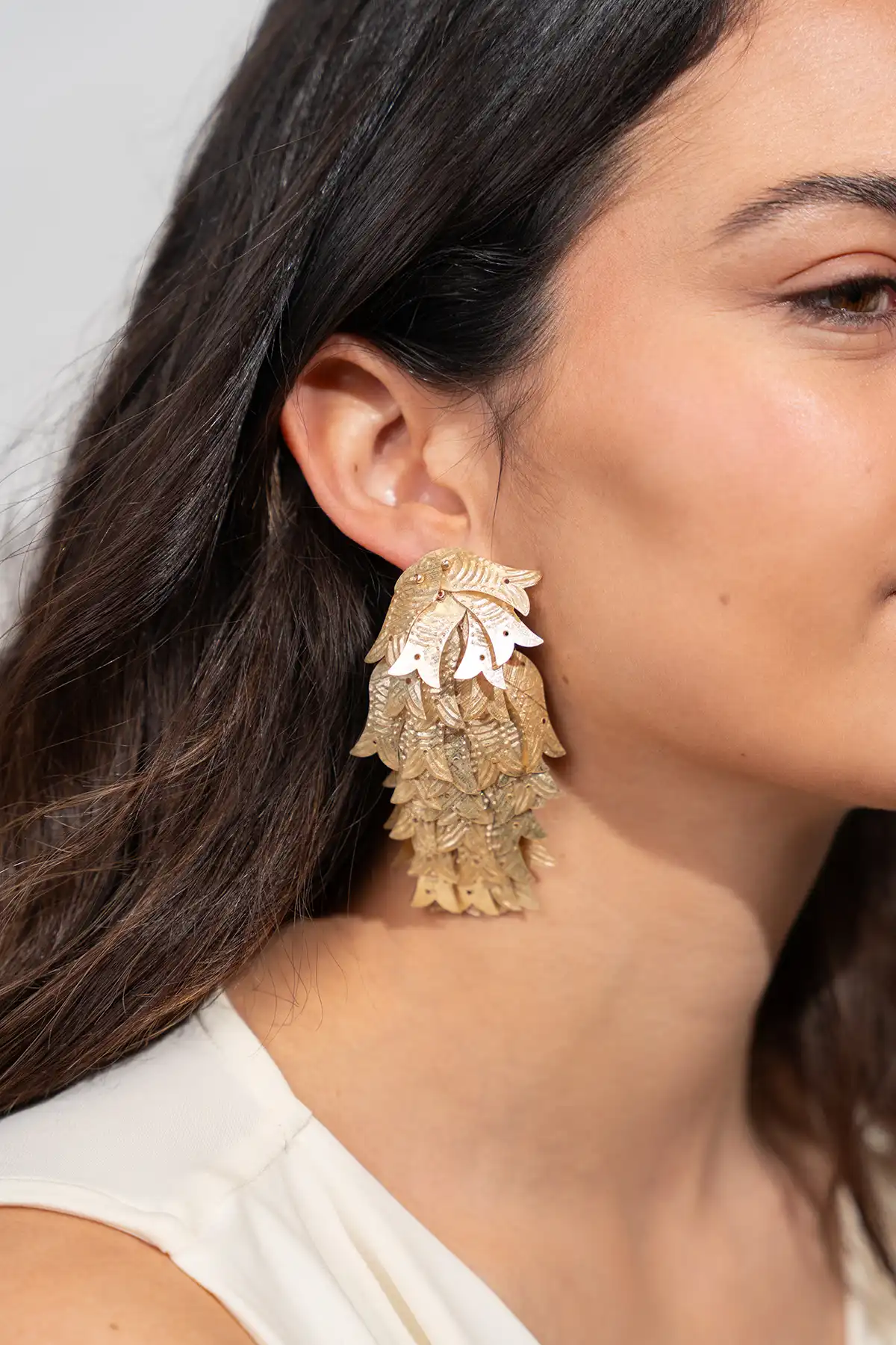 Honey Gold Earrings Sami Fish Rain