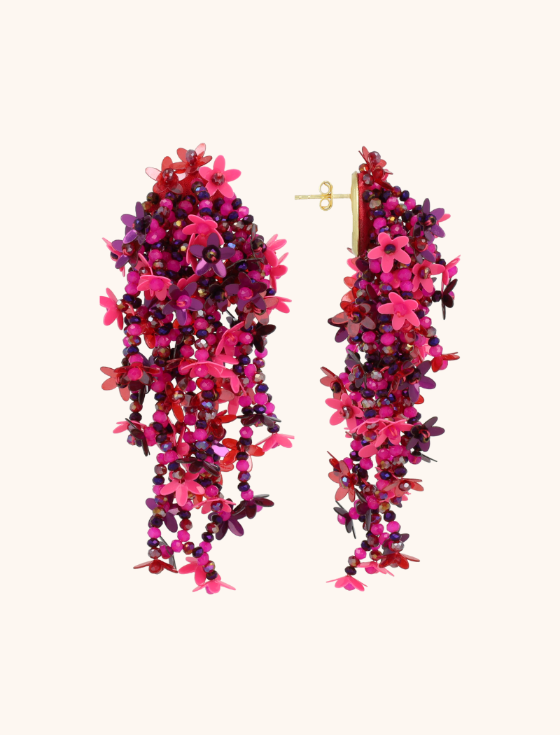 Fuchsia Oorbellen Lilly Flower Strings L 