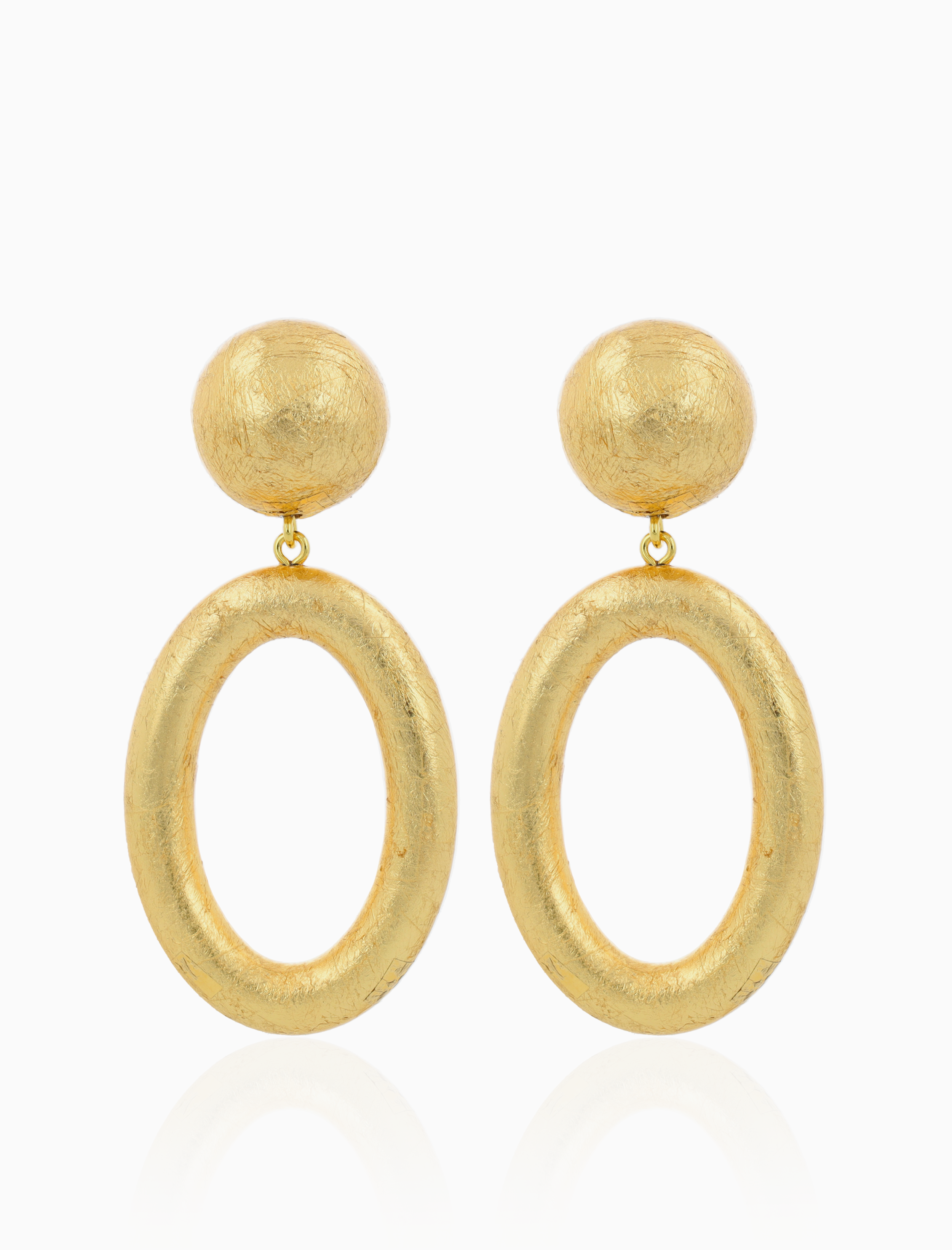 Gold Colored Earrings Gabriella Oval Hoop