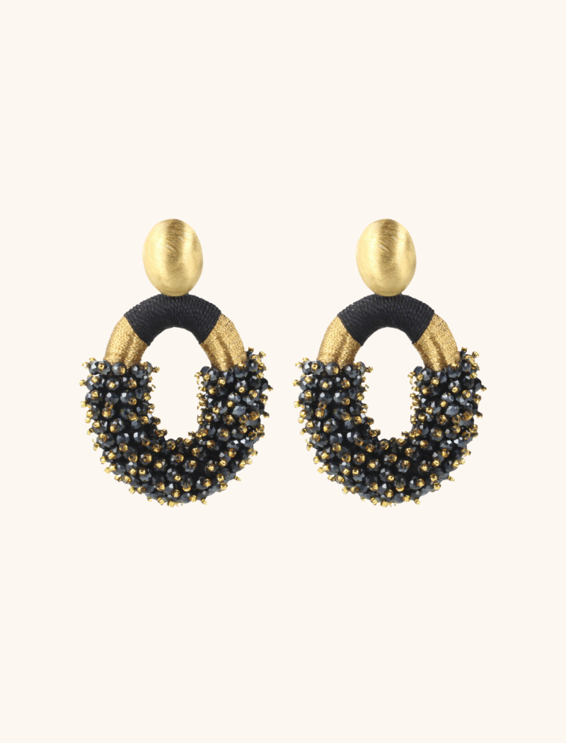 Blaue Ohrringe Eve Combi Oval L Double Stones