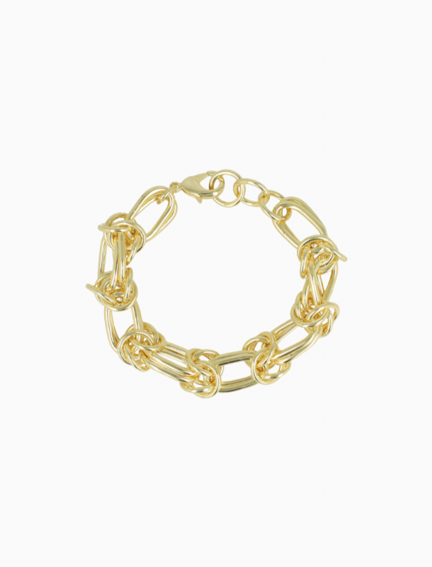 Gold Colored Knotted Link Bracelet
