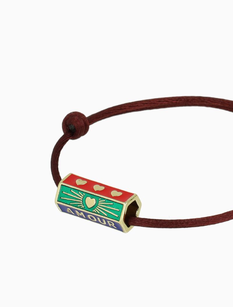 Armband Satin Amour Charm - Rood/Groen/Blauw