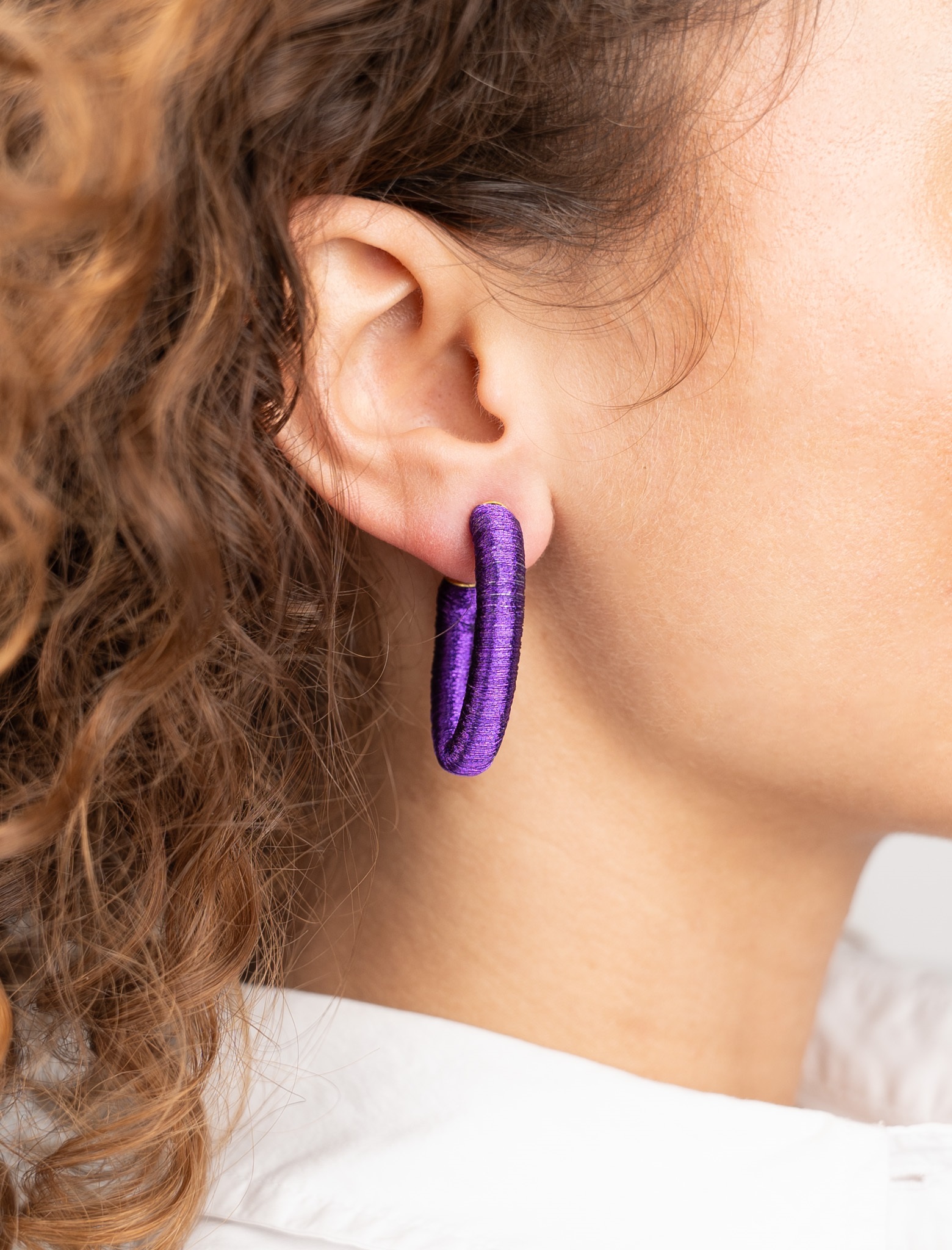 Purple Earrings Creole Amara M