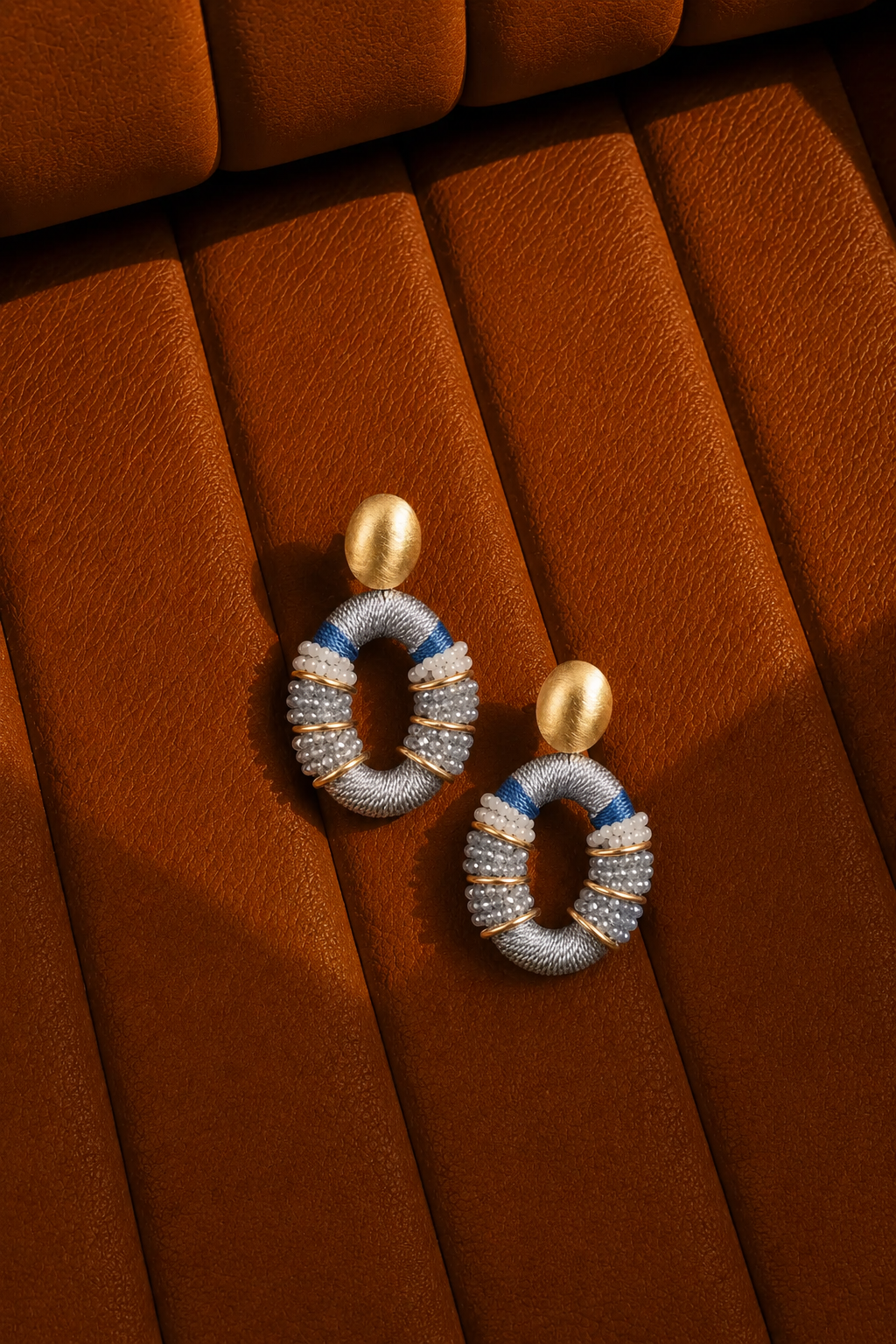 Blue Earrings Elle Combi Oval Deluxe L