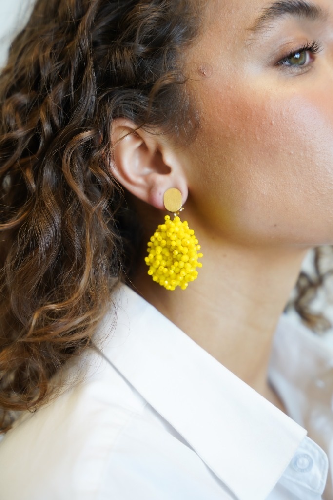 Yellow earrings Clip Louise Glassberry Drop S Double Stones Tonal lott-theme.productDescriptionPage.SEO.byTheBrand