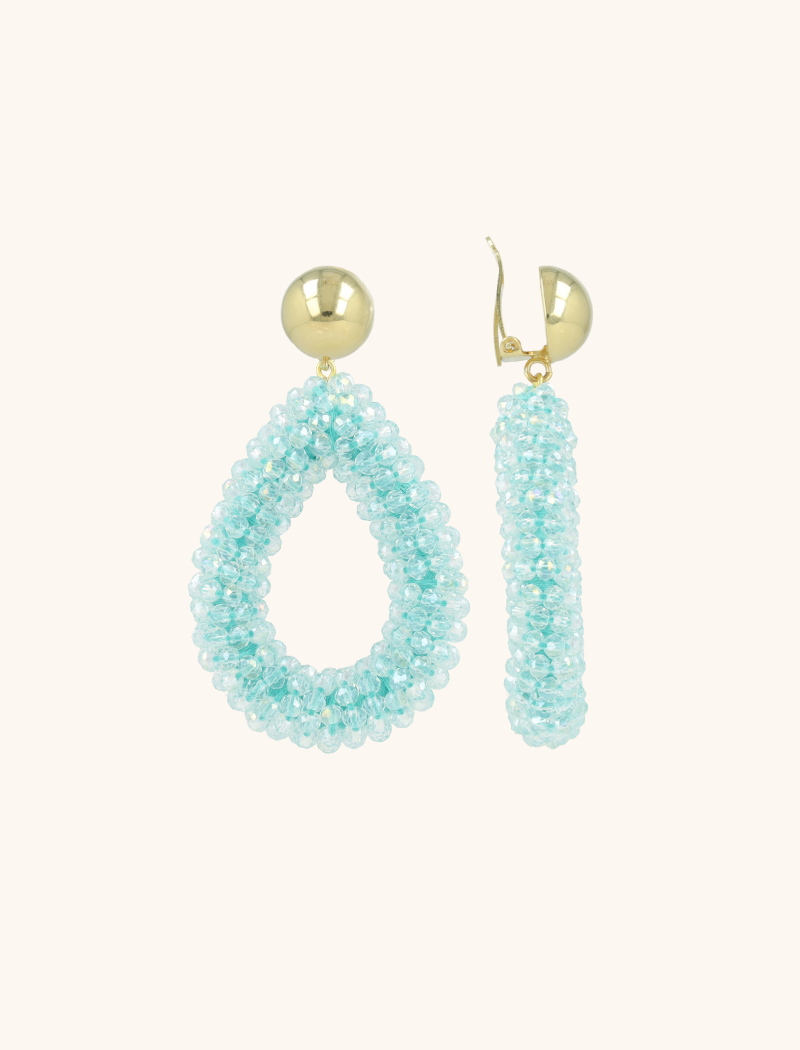 Blauwe Oorbellen Berry Clip druppel L