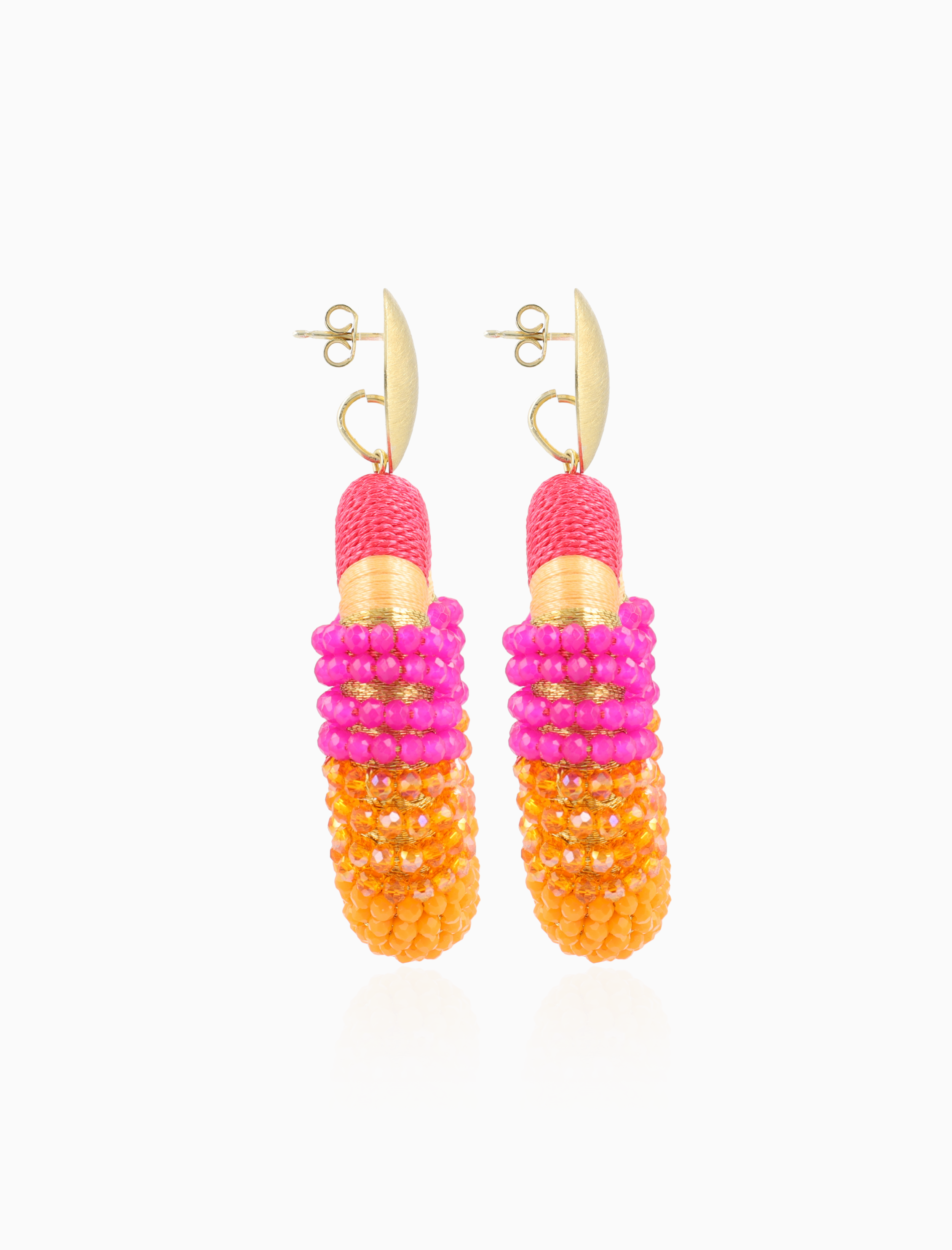 Fuchsia Oorbellen Yara Combi Oval L