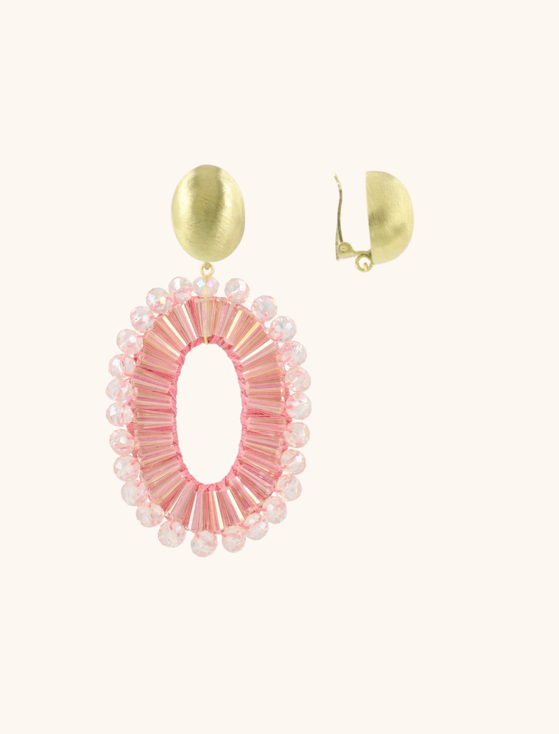 Roze Oorbellen Ann-Mary Ovaal Dubbel Cliplott-theme.productDescriptionPage.SEO.byTheBrand