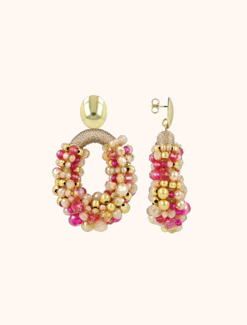 Fuchsia Tangerine Oorbellen Opheilia Combi Ovaal Mlott-theme.productDescriptionPage.SEO.byTheBrand