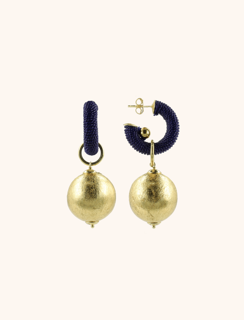 Navy Blue Creole XS Ball Lulu