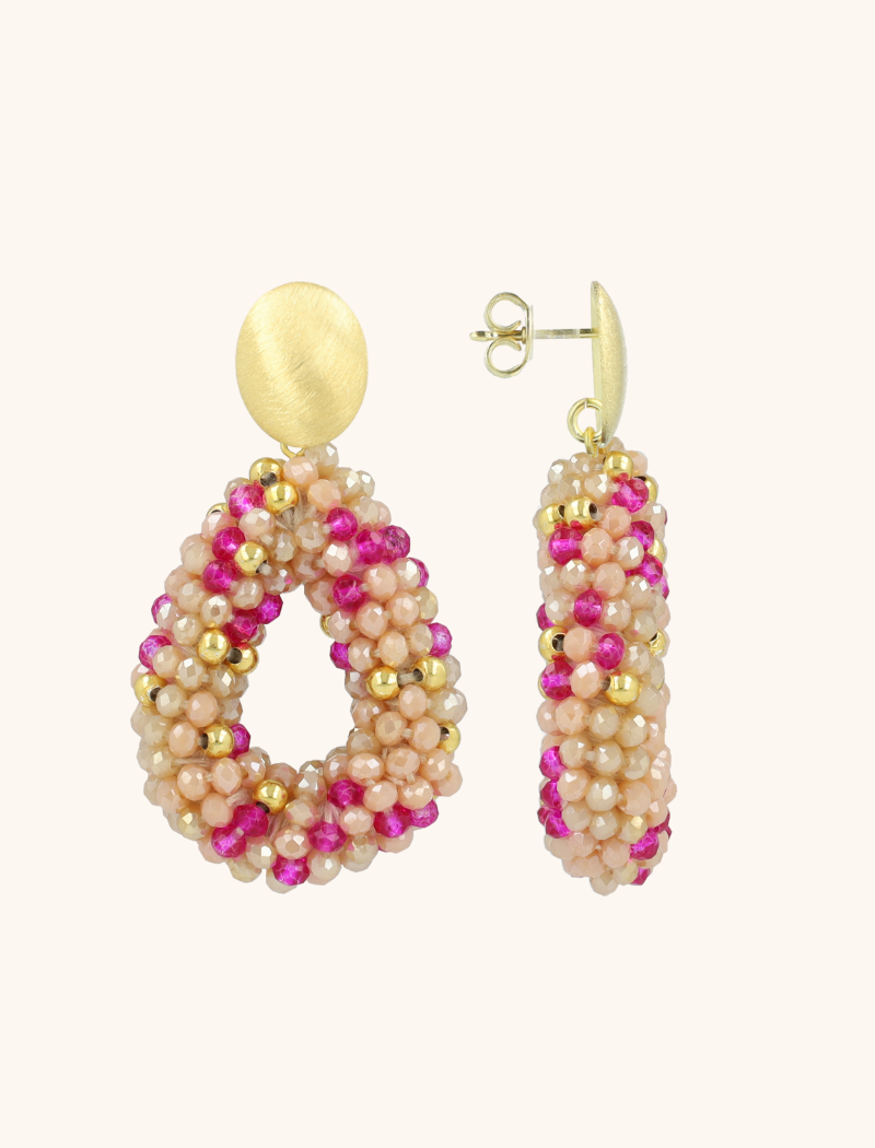 Fuchsia Tangerine Earrings Berry Drop S