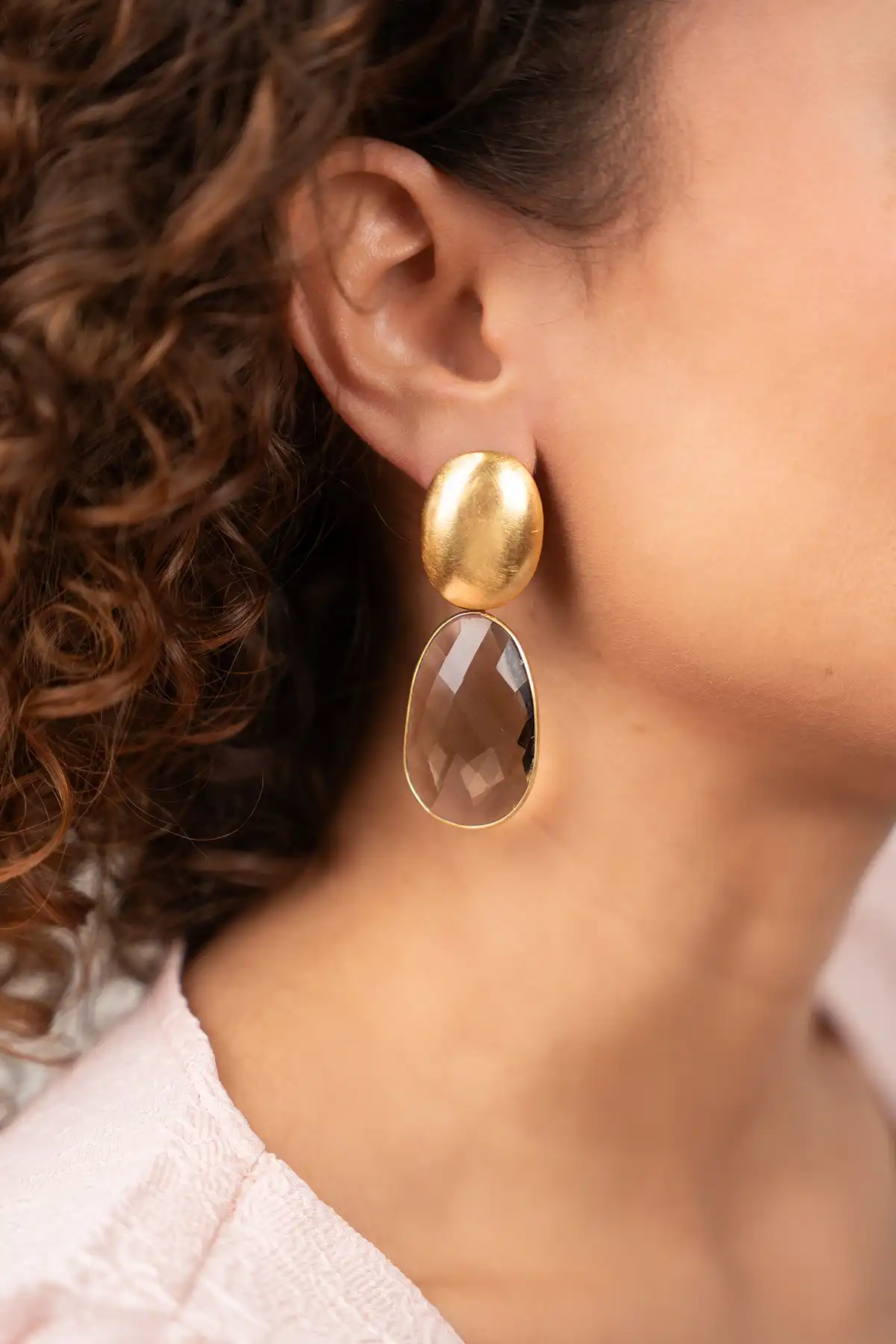 Nude Oorbellen Doris Framed Oval