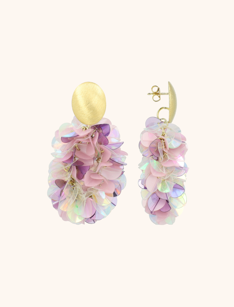 Lila Mix Oorbellen Sas Sequin Oval M
