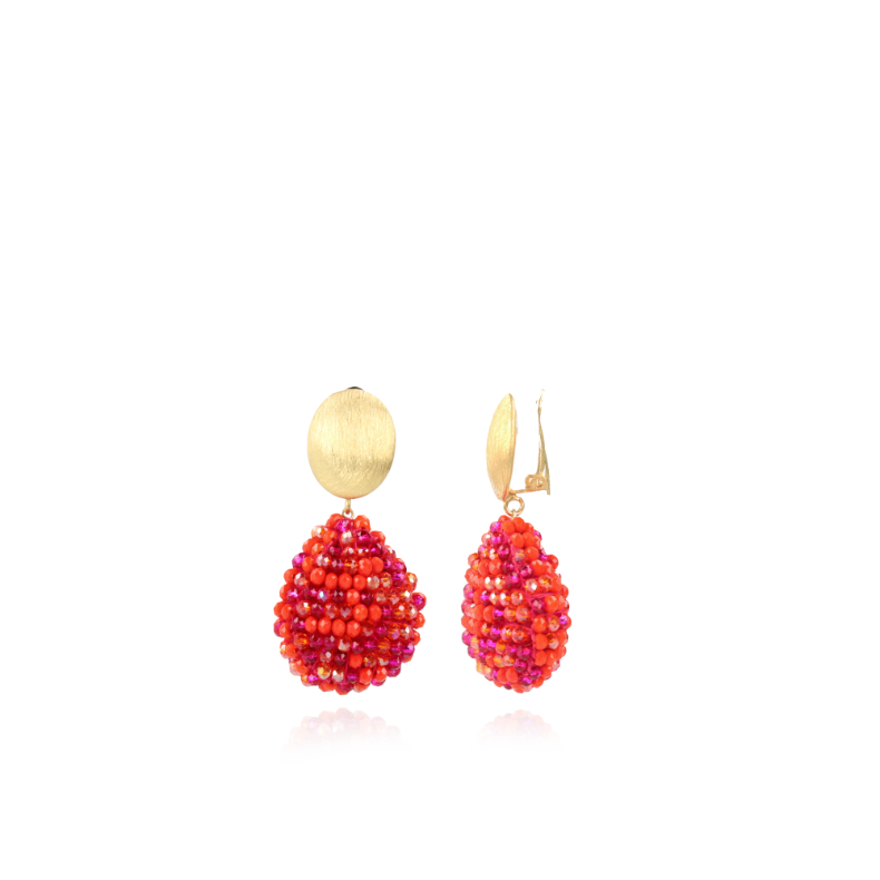 Mixed Fuchsia Oorbellen Loulou Closed Drop S Clip