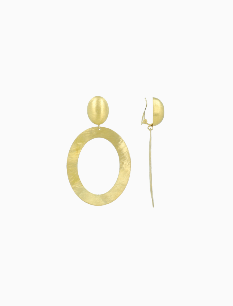 Classic Oorbellen Oval Hammerd XL Clip