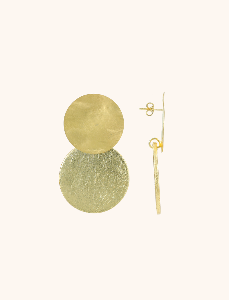 Goldene Holz Ohrringe Marijn Kreis S