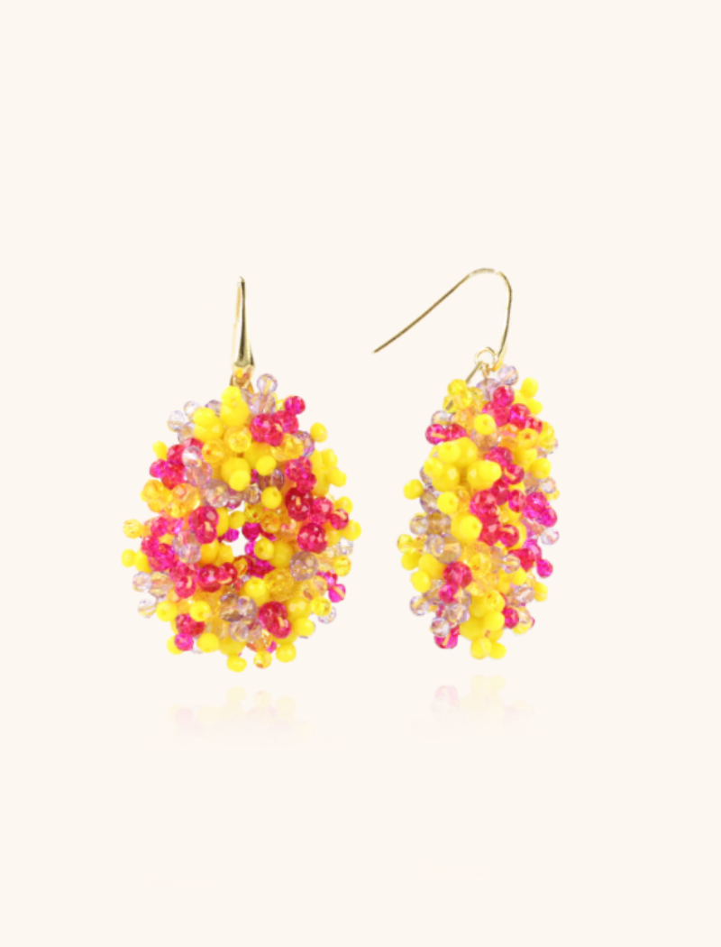 Mixed Yellow earrings Louise Glassberry Drop S Double Stones Tonal 