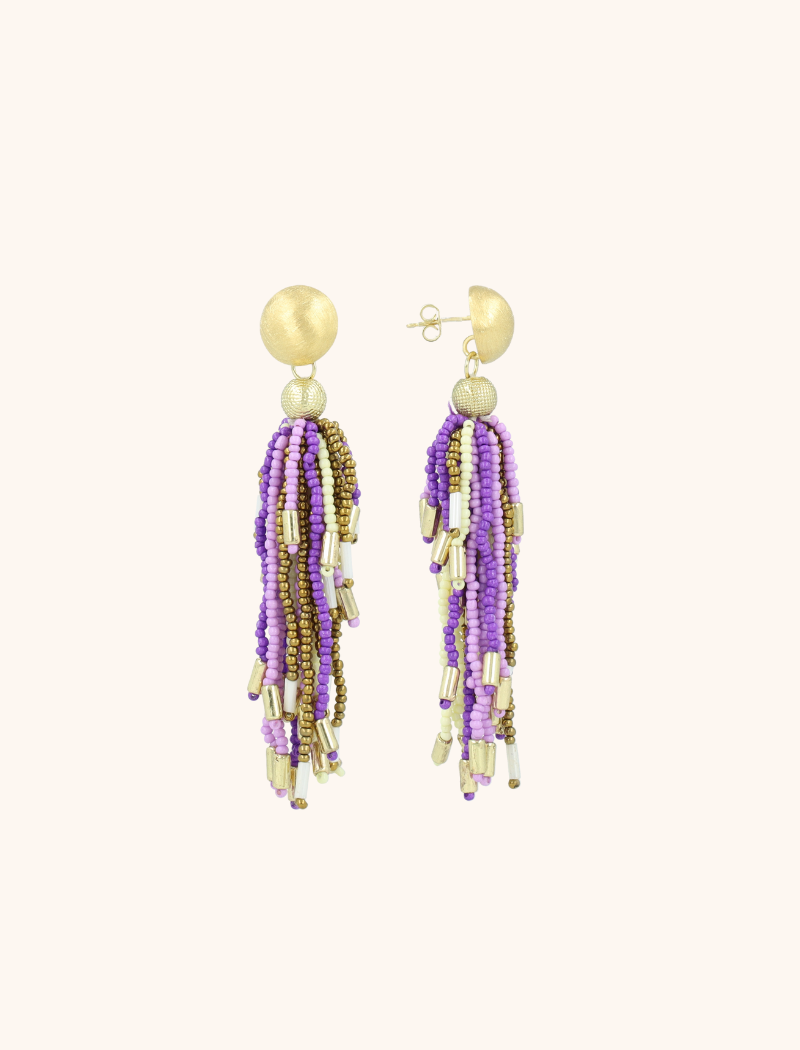 Lilac Mix Earrings Fantasy Tassle L