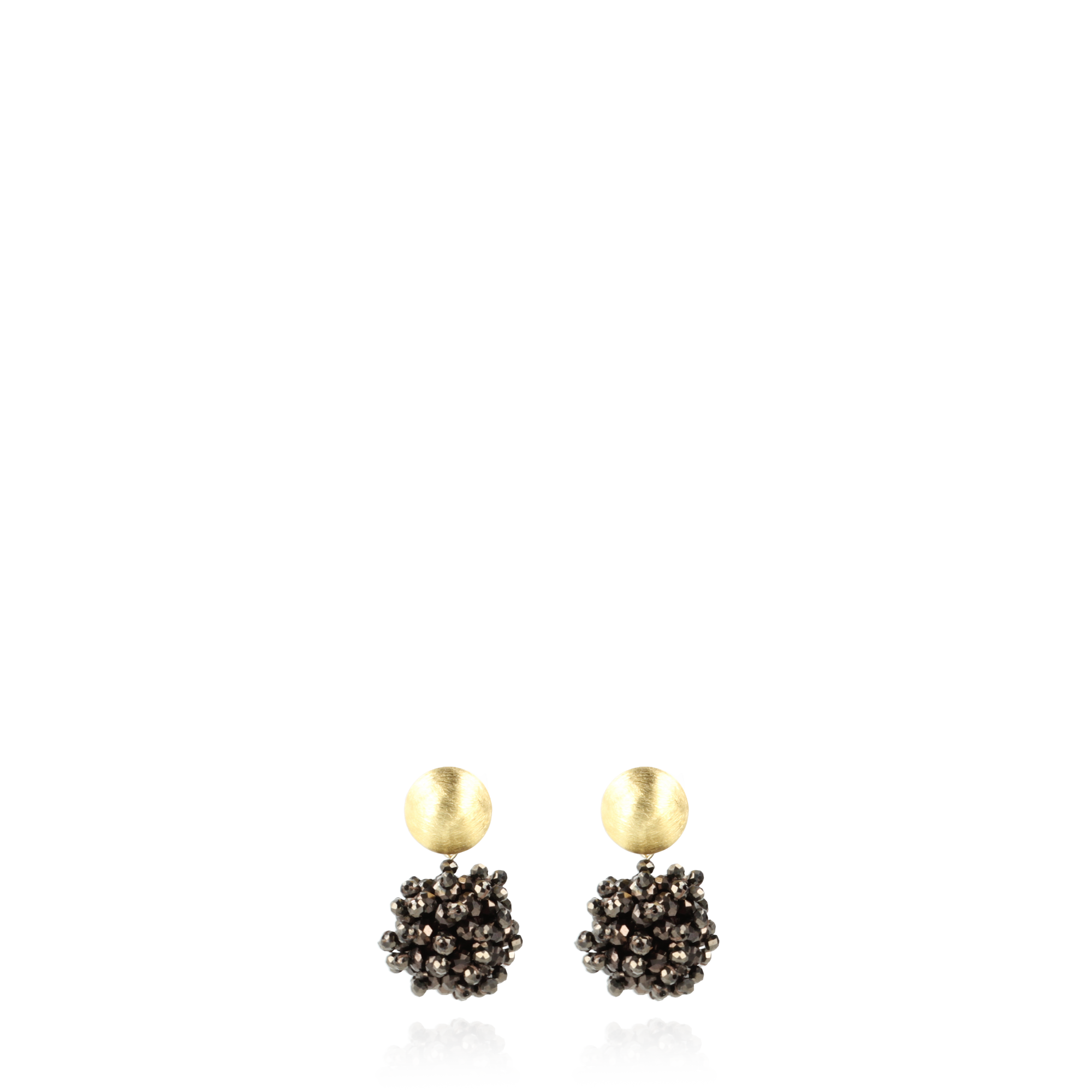 Metallic Brown Earrings Jacky Globe S Double Stones