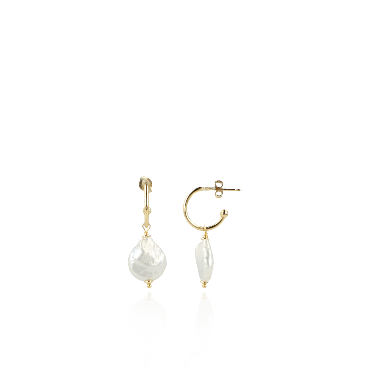 Pearl Earrings Flat Drop S