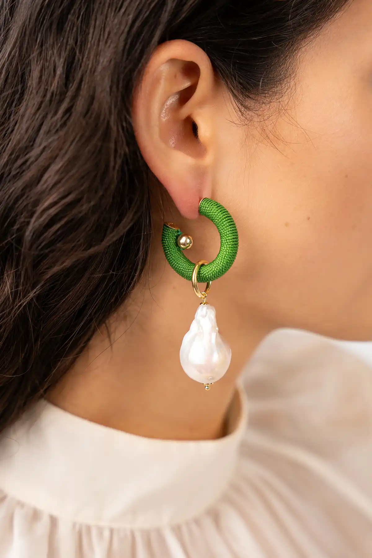 Green Earrings Gaia Creole S Pearl XLlott-theme.productDescriptionPage.SEO.byTheBrand