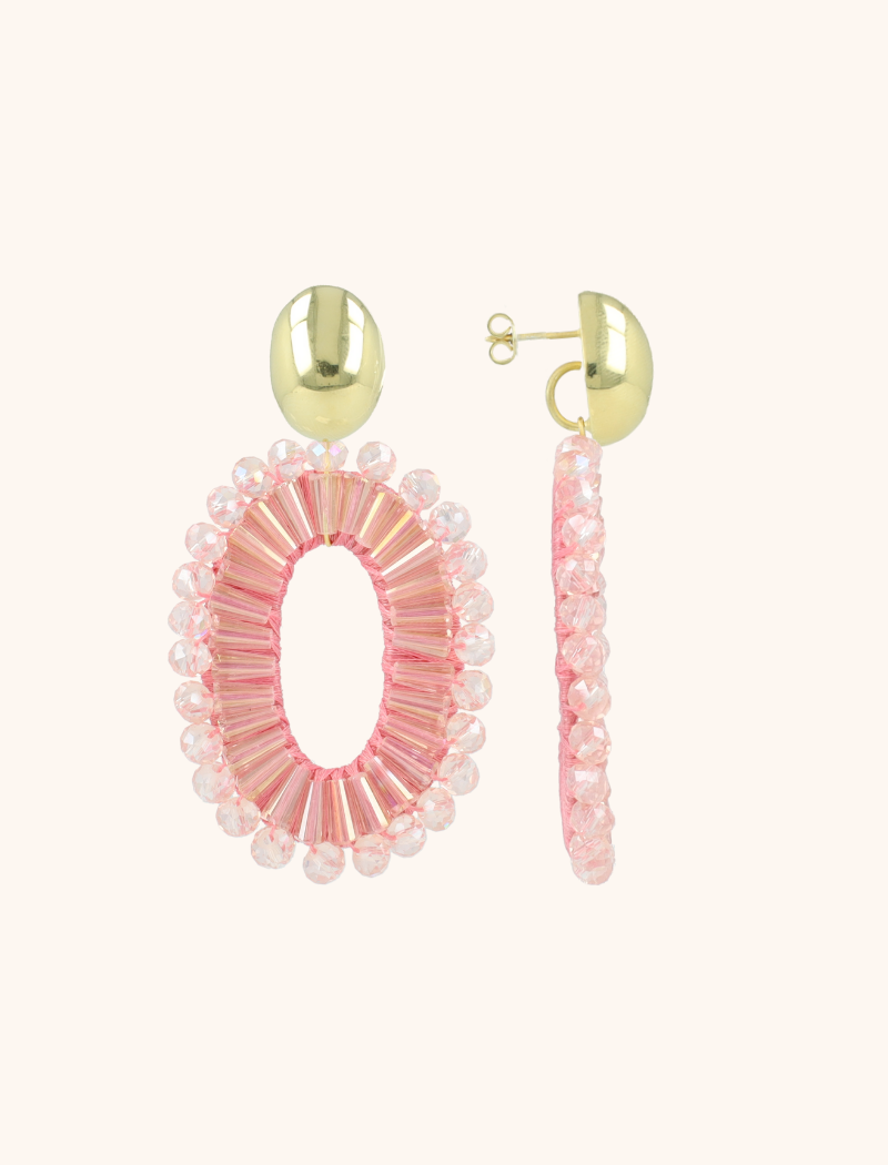 Pink Earrings Ann-Mary Oval Double