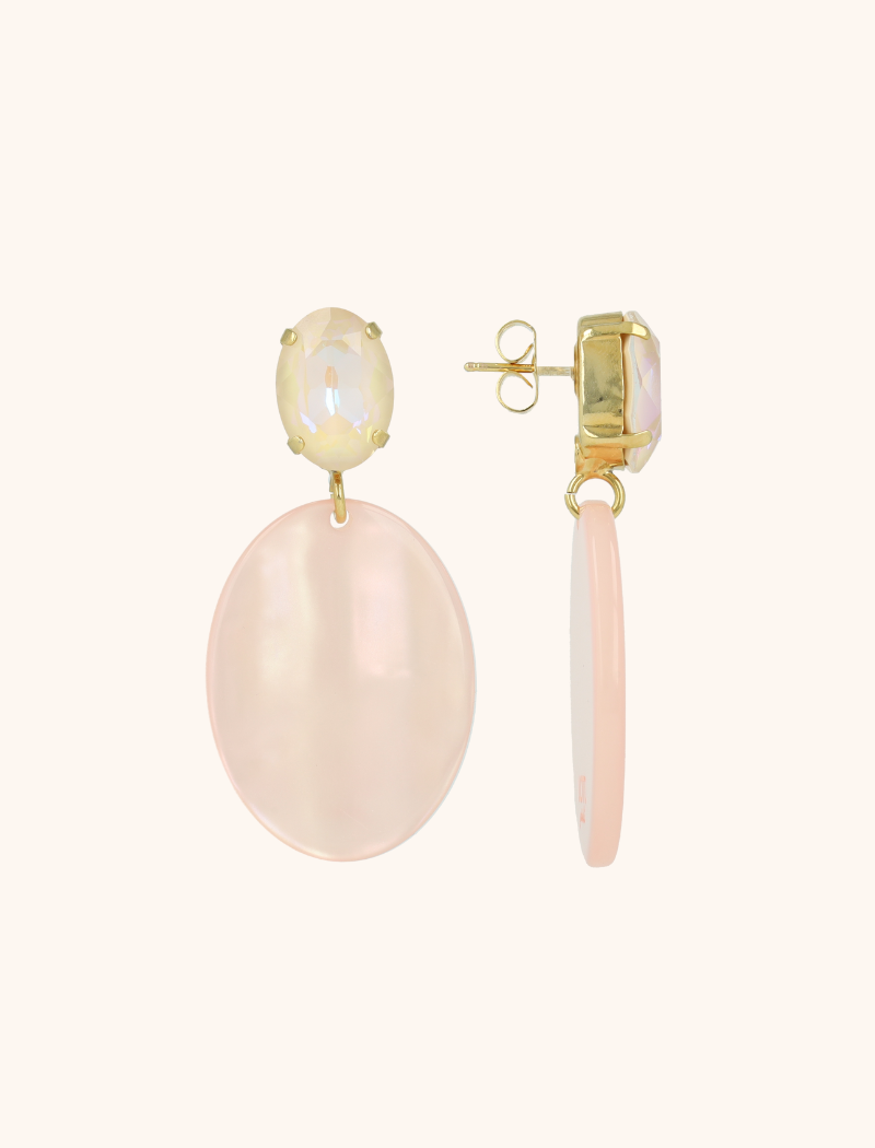 Holographic Pink Earrings Isabella Oval S  