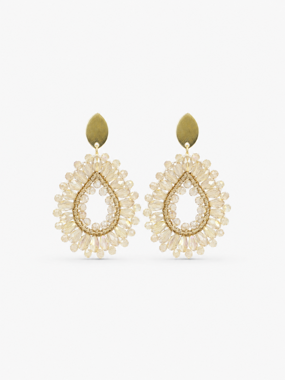 Brass - Gold Drop Crystal Small - Champagne