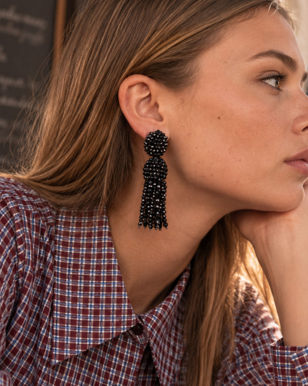 Amara – Beaded Jellyfish Oorbellen M – Bruin
